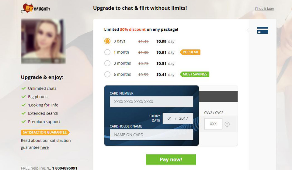 BeNaughty: Subskrypcja Premium